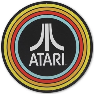 Atari Vintage Stripes Round Metal Sign - Retro Atari Wall Decor for Game Room... - Picture 1 of 6