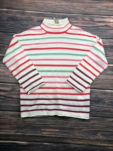 J Crew Womens Size XXS Cashmere Striped Long Sleeve Mock Neck Sweater - Picture 1 of 7