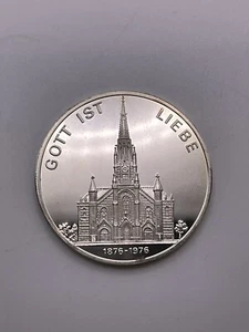 1876-1976 "God Is Love" Johannes Church German Medal Stuttgart 100 years - Picture 1 of 2