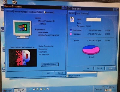 Biostar M5SAA Socket 7 Cyrix II M 333 CPU 384MB RAM CD-ROM & 4 GB HDD Win98 - Image 1 of 3