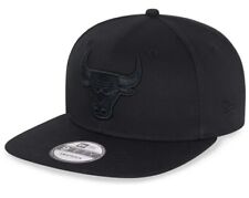 New Era Chicago Bulls NBA Black On Black 9Fifty Cap Hat Snapback Cotton Size S/M