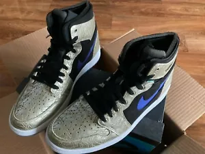 Air Jordan 1 Zoom Air Comfort Laser Size 11 Gold Black Blue - Picture 1 of 8