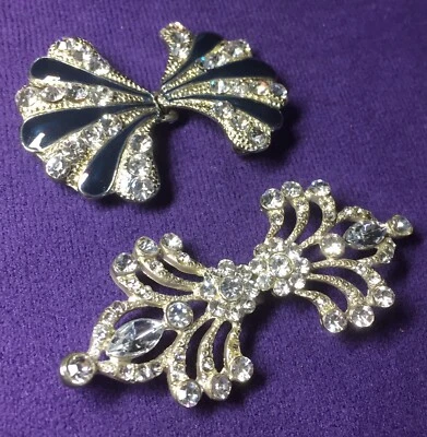 Autêntico Giovanna Signature Jaqueta Fecho Guarda com Designs de Pedra Lote De 2 Antigo - Imagem 1 de 4