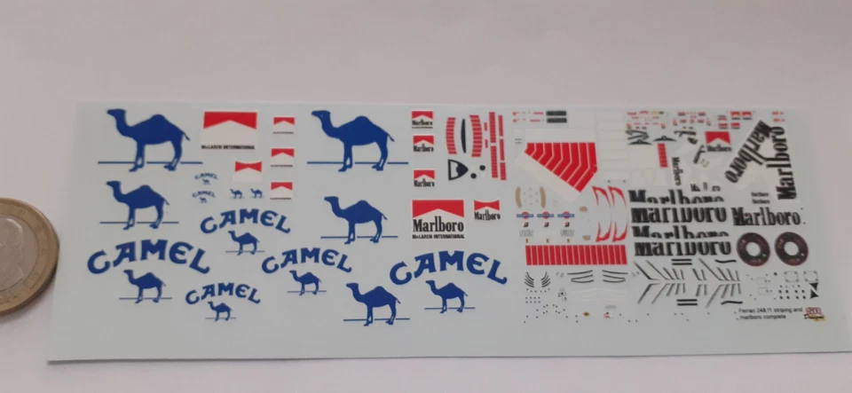 decals decalcomanie Ferrari 248 F1 Marlboro + Mc laren marlboro/Camel 1/43 - Photo 1/1