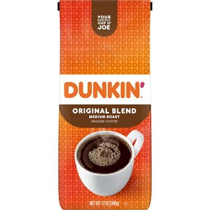 Dunkin’ Original Blend Ground Coffee, Medium Roast, 12 Oz Bag - Picture 1 of 10