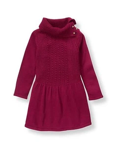 NWT Janie & Jack 12 18 M BLUSH BEAUTY Textured Sweater Dress Cranberry $59 Plum - Picture 1 of 1