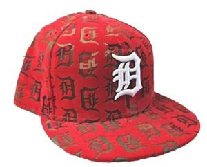 Detroit Tigers New Era Red Velvet Hat Cap 59FIFTY Multicolor Size 8 5950 - Picture 1 of 14