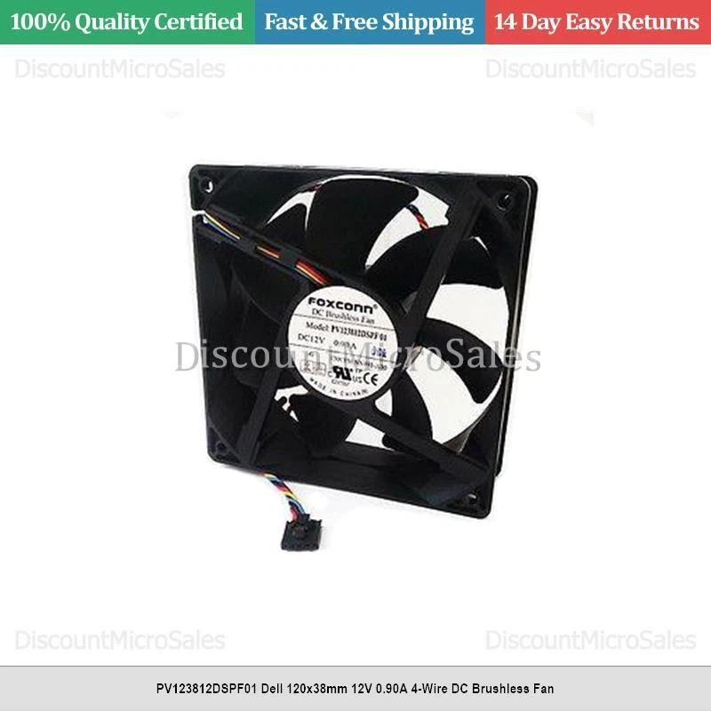 PV123812DSPF01 Dell 120x38mm 12V 0.90A 4-Wire DC Brushless Fan - Image 1 of 1