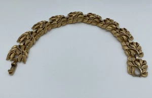 CROWN TRIFARI Armband gebürstet goldfarben & silberfarben abstrakt Blatt Vintage - Bild 1 von 5