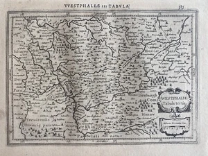 ANTIQUE MAP of Germany  "Westphalia Tabula Tertia"  by Mercator,  c. 1628 - Picture 1 of 3