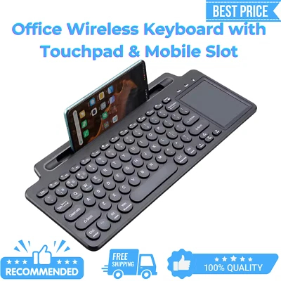 Office Wireless Keyboard with Touchpad 2.4G Bluetooth Quiet Keys For Windows IOS - Image 1 of 4