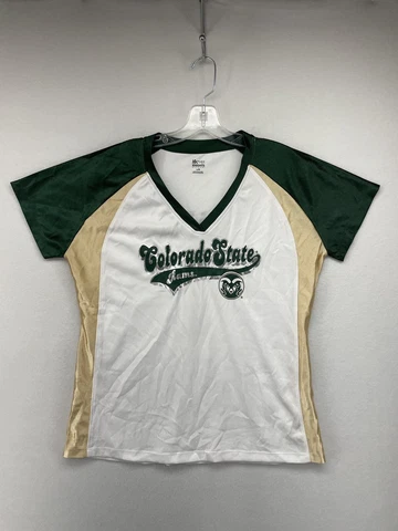 COLORADO STATE UNIVERSITY RAMS WOMENS JERSEY WHITE LARGE L (12/14) V-NECK MASCOT Cover