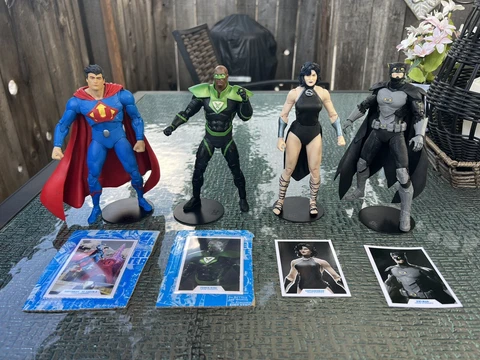 dc multiverse mcfarlane Crime Syndicate Loose Set Owlman Superman Superwoman Cover