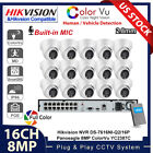 Hikvision Security Camera System 16Channel 4K Colorvu Camera Poe Full Color Lot