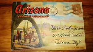Vintage Folding postcard set Souvenir  of Poenix,Arizona Attractions - Picture 1 of 4