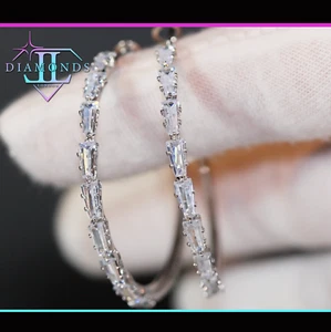 Diamant Creolen, Baguette Diamant Creolen, Baguette Creolen - Bild 1 von 8