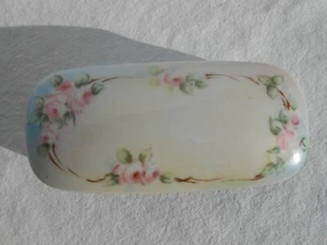 Vintage Vignaud Limoges Puderblau Blumen bedeckt Schale G7 - Bild 1 von 12