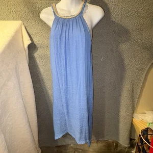 Versona Kleid Damen S blau Sommerkleid hauchdünn Boho Fee Strand Göttin Urlaub - Bild 1 von 13