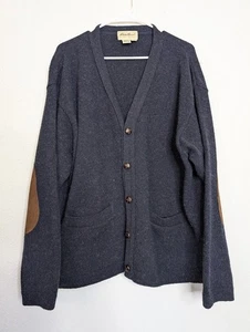 Woolrich Vintage Sweater 100% Wool Button Front Cardigan Mens Size XL Patch - Picture 1 of 5
