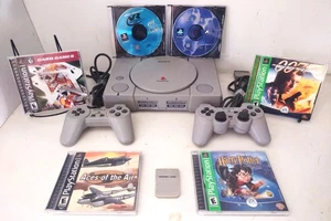 Sony PlayStation 1 PS1 SCPH-7001 Console Bundle w/2 Controllers, Cords, Games - Picture 1 of 4
