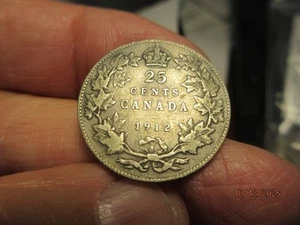 Kanada 1912 Silber 25 Twenty Five Cents George V .925 - Bild 1 von 2
