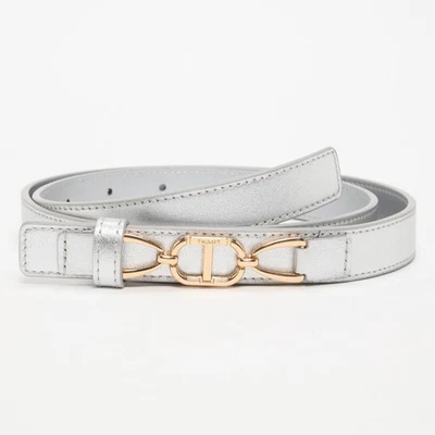 Cintura donna Twin Set Nuova e Originale . colore argento placchetta oro - Immagine 1 di 2