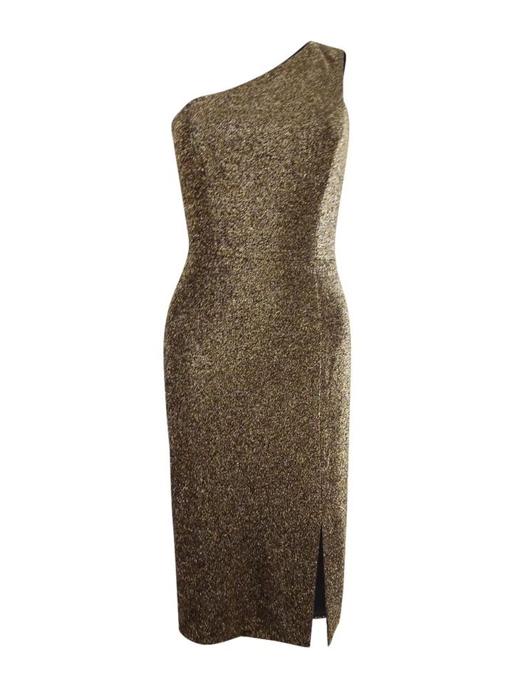 Vince Camuto Womens Gold Sleeveless Sheath Cocktail Dress Size 2