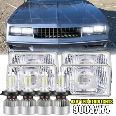 Faros LED de haz alto/bajo Fit Chevrolet Monte Carlo 1980-1988 de 4x6" pulgadas Foto 1 de 4