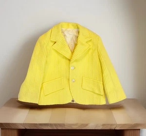Vintage JACK TAR Blazer Jacket Boys Sz S Sport Coat Yellow Lined Polyester 1970s - Picture 1 of 8