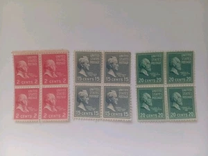 USA Briefmarken 1938 .15c James Buchanan + .20c James Garfield + .002c John Adams nm - Bild 1 von 2