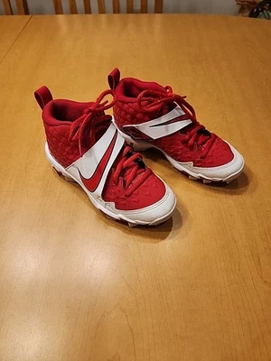 Nike Fast Flex Baseball Mid Cleats 1 Youth League Red Shoes Mike Trout Edition - Image 1 of 4