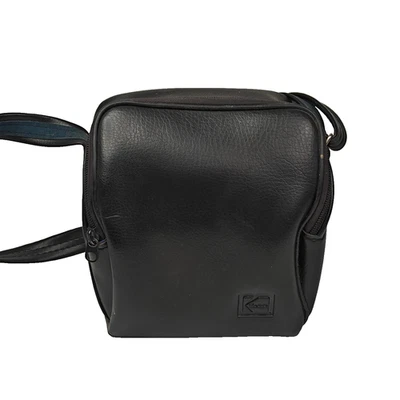Bolso para cámara Kodak negro vinilo imitación cuero 7x8x3 vintage estuche de hombro acolchado Foto 1 de 4