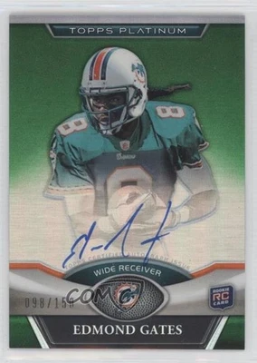 2011 Topps Platinum Green Refractor Rookie /150 Edmond Gates Edmund #62 Auto RC - Image 1 of 2