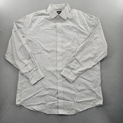 Jos. A. Bank Men's Size 17-35 Gray White Pinstripe Long Sleeve Button Down Shirt - Image 1 of 4
