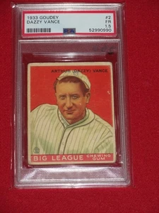 1933 Goudey Arthur Dazzy Vance PSA 1.5 FR #2 Well Centered Nice for Grade! - Bild 1 von 2