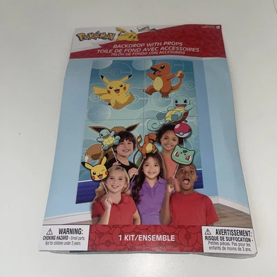 Pokemon Party City Core Nintendo 2022 Birthday Party Backdrop With Props New  - Image 1 of 4