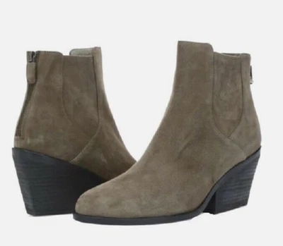 Botas al tobillo de gamuza oliva Eileen Fisher Peer-Su talla 9 en muy buen estado Foto 1 de 4