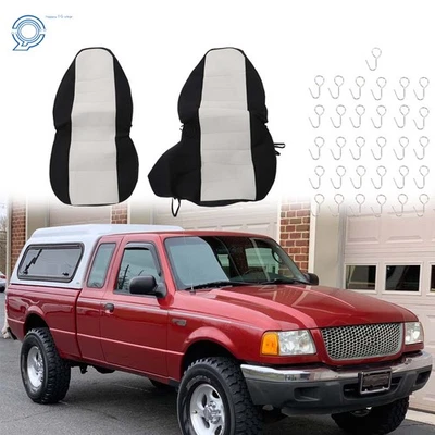 Capas de assento de carro preto/prata 60/40 assentos traseiros altos para Ford Ranger 1998-2002 2003 - Imagem 1 de 4