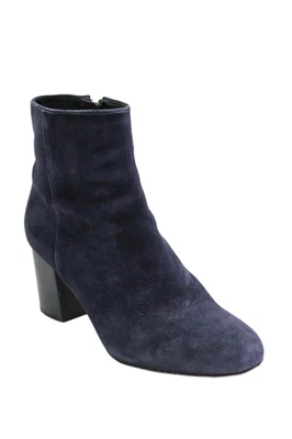 Botines Diane Von Furstenberg Mujer Cremallera Lateral Tacón Bloque Azul Gamuza Talla 6M Foto 1 de 4