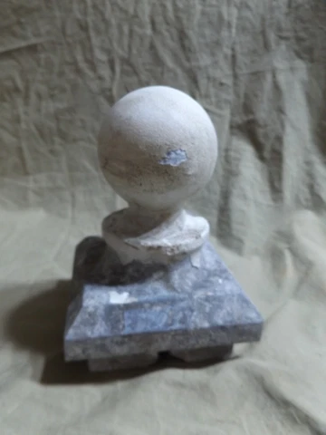 Vintage Architectural Painted Glavanized Metal 2.5"Ball Finial 5.5" Tall Cover