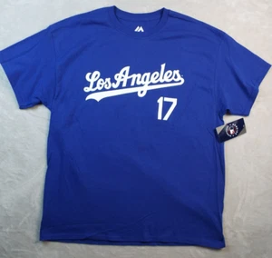 MAJESTIC Shirt Mens XL Blue Los Angeles Dodgers Ohtani Baseball Champs Team NWT - Picture 1 of 9