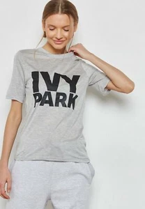 Ivy Park by Beyonce Grey T-Shirt Logo Casual Top - Picture 1 of 17