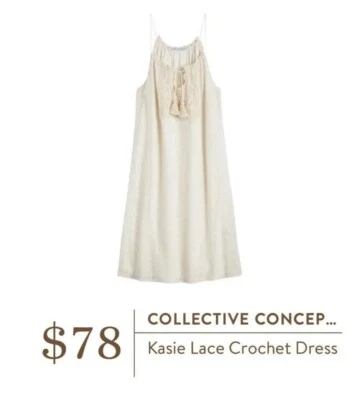 Nuevo con etiquetas Vestido Halter Collective Concepts x StitchFix Kasie Marfil Encaje Crochet Talla M Foto 1 de 4