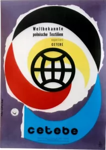 Póster Original Vintage CETEBE POLONIA TEXTILES EXPORTACIONES c.1960 - Imagen 1 de 1