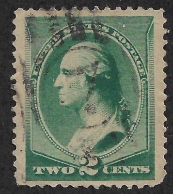 US # 213 (1887) 2c - Used VF/XF - George Washington with Jumbo borders. - Image 1 of 2