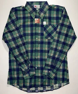 Vintage Sears Kings Road Plaid Flannel Button Up Shirt Size Large Tall DS NWT - Picture 1 of 9