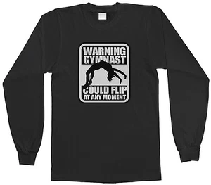 Threadrock Girls Warning Gymnast Could Flip At Any Moment Youth L/S T-shirt - Picture 1 of 5