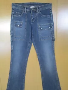 Vintage Calvin Klein Womens Jeans Size 0 Blue Denim Dungarees Cargo Straight Y2K - Picture 1 of 11