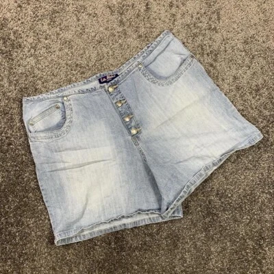 PANTALONES CORTOS VAQUEROS VINTAGE LA BLUES PARA DAMA - TALLA 18W - AZUL CLARO LAVADO Foto 1 de 4