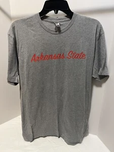VTG Arkansas State Red Wolves NCAA Mens Size L Large Gray Double Sided T-Shirt - Picture 1 of 9